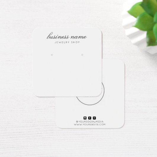 Eenvoudige, oorbare juwelenkaart vierkante visitekaartjes (Bureau)