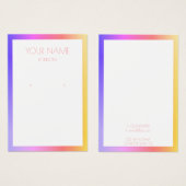 Eenvoudige oorenkaart met kleurrijke rand visitekaartje (Voorkant /achterkant)