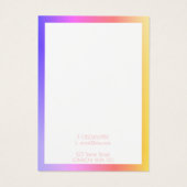 Eenvoudige oorenkaart met kleurrijke rand visitekaartje (Achterkant)