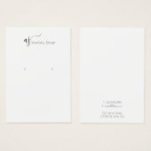 Eenvoudige oorenkaart met monogram visitekaartje (Voorkant /achterkant)