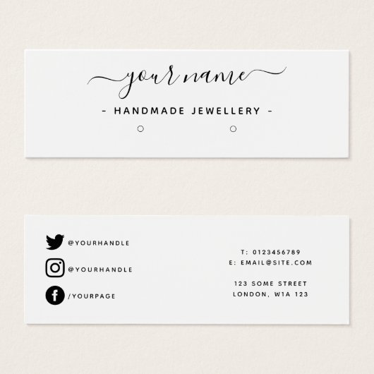 Eenvoudige oorenkaart voor mini-beeldscherm mini visitekaartjes (Voorkant /achterkant)