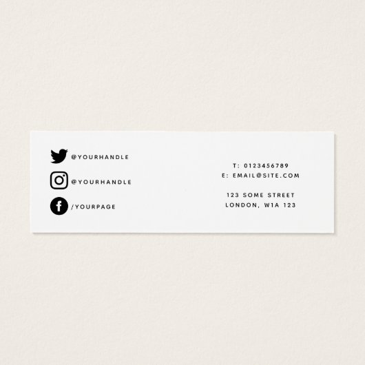 Eenvoudige oorenkaart voor mini-beeldscherm mini visitekaartjes (Achterkant)