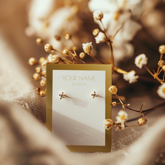 Eenvoudige oorsparantie met gouden rand visitekaartje