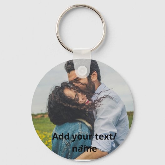 eenvoudige, op maat gesneden monogram paar sleutelhanger (Voorkant)