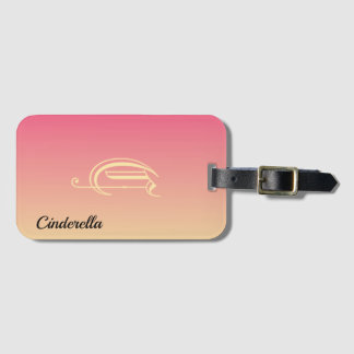 Eenvoudige, op twee tongen afgestemde roze en goud bagagelabel