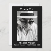 Eenvoudige opa begrafenis foto Dank u kaart (Voorkant)