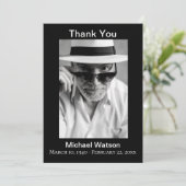 Eenvoudige opa begrafenis foto Dank u kaart (Staand voorkant)