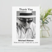 Eenvoudige opa begrafenis foto Dank u kaart (Staand voorkant)