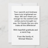 Eenvoudige opa begrafenis foto Dank u kaart (Achterkant)