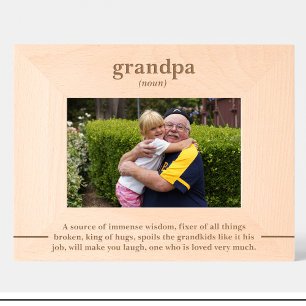 Eenvoudige opa citaat aangepaste houten fotolijste gegraveerde lijstjes