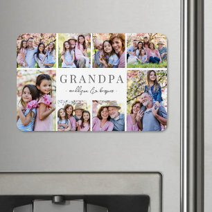 Eenvoudige Opa Fotocollage Magneet