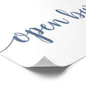 Eenvoudige open balk | Dusty Blue elk event teken Poster (Hoek)