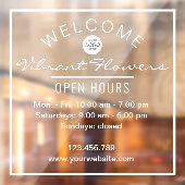 Eenvoudige open-urenopslag welkomstgebarentekens raamsticker (Vel 2)