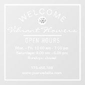 Eenvoudige open-urenopslag welkomstgebarentekens raamsticker (Vel)