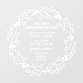 Eenvoudige openingstijden feestdag, kerstmis raamsticker (Vel)