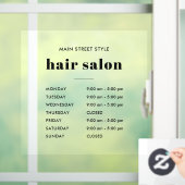 Eenvoudige Openingstijden Kapsalon Bedrijf Raamsticker (Huis)