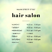 Eenvoudige Openingstijden Kapsalon Bedrijf Raamsticker (Vel 3)