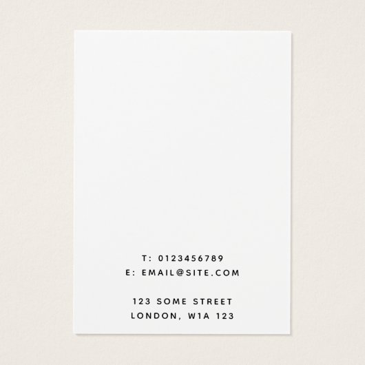 Eenvoudige ophaalkaart voor studenproducten visitekaartje (Achterkant)