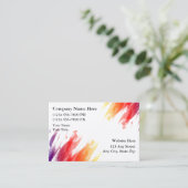 Eenvoudige opmaak en kleurig ontwerp schilderen visitekaartje (Staand voorkant)