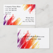 Eenvoudige opmaak en kleurig ontwerp schilderen visitekaartje (Voorkant / Achterkant)