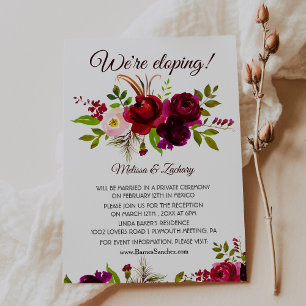 Eenvoudige opname van geborene Floral Elopement Kaart