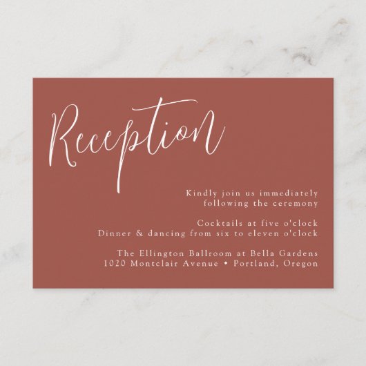 Eenvoudige opname van Rust Weddenschap met script Informatiekaartje (Voorkant)