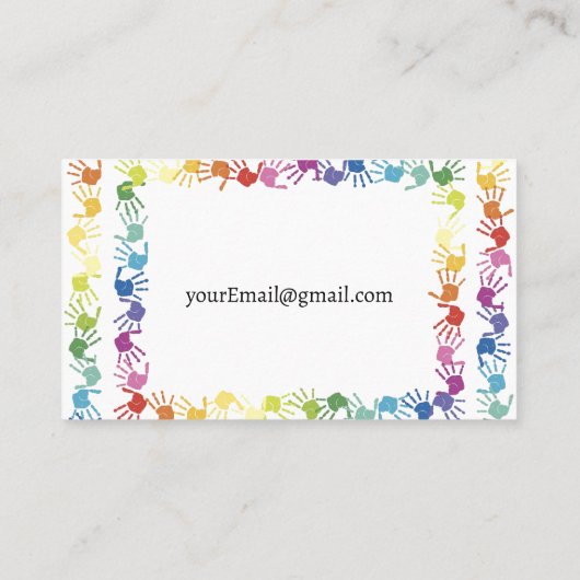 Eenvoudige oppas Visitekaartjes (Achterkant)