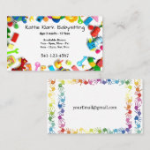 Eenvoudige oppas Visitekaartjes (Voorkant / Achterkant)