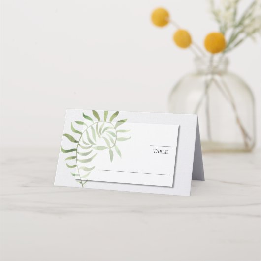 Eenvoudige opslag | Fern | Greenery Wedding Design Plaatskaartje (Voorkant)