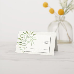 Eenvoudige opslag   Fern   Greenery Wedding Design Plaatskaartje