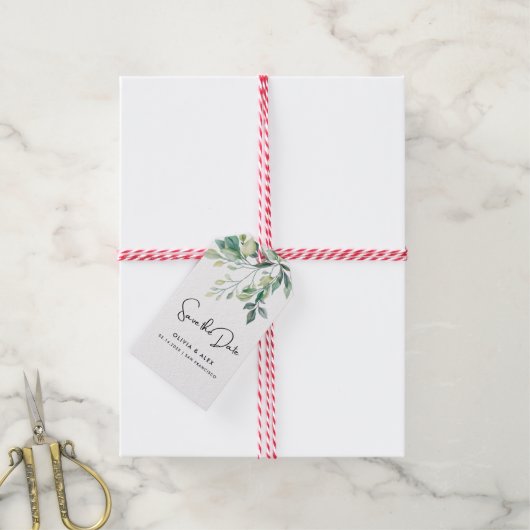 Eenvoudige opslagdatum cadeaulabel (Met Touw)