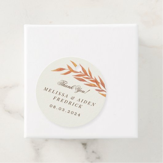 Eenvoudige Oranje bijkantoren najaar huwelijk Bedankjes Labels (In situ)