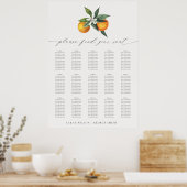 Eenvoudige Oranje Boho Botanische Bruiloft Instell Poster (Keuken)