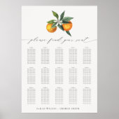 Eenvoudige Oranje Boho Botanische Bruiloft Instell Poster (Voorkant)