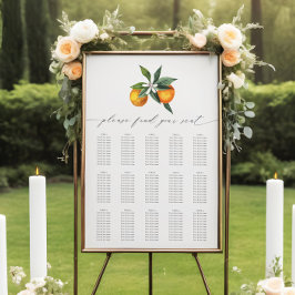 Eenvoudige Oranje Boho Botanische Bruiloft Instell Poster