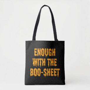 Eenvoudige Oranje Boo-sheet, Funny Halloween Tote Bag