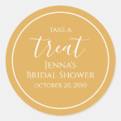 Eenvoudige Oranje Bruidsmeisje Uitnodiging Calligr Ronde Sticker (Voorkant)