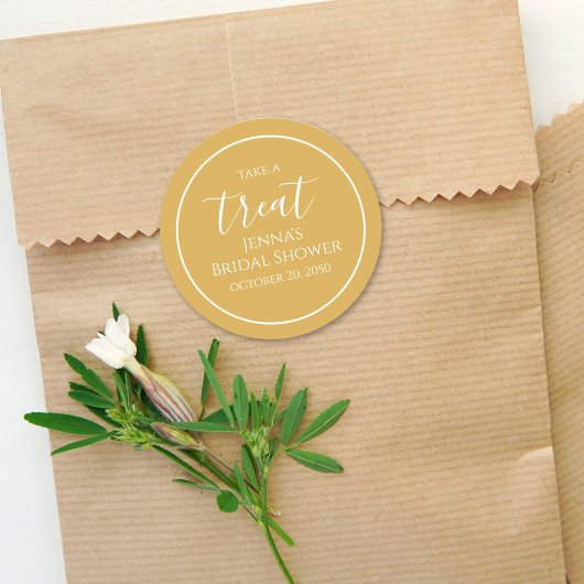 Eenvoudige Oranje Bruiloftfeest Calligrafie Waterv Ronde Sticker