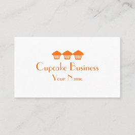Eenvoudige oranje cupcake aangepaste visitekaartje