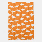 Eenvoudige Oranje en Witte Geesten Halloween Theedoek (Verticaal)