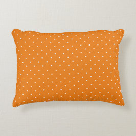 Eenvoudige Oranje en witte pooldots Accent Kussen