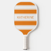 Eenvoudige Oranje en Witte Striped douanenaam Pickleball Paddle (Achterkant)