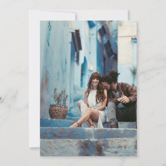 Eenvoudige ORANJE foto onderlegbruiloftsbruiloft Save The Date (Voorkant)