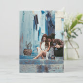 Eenvoudige ORANJE foto onderlegbruiloftsbruiloft Save The Date (Staand voorkant)