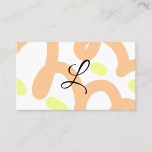 Eenvoudige oranje gele aquarel voeg je monogram to visitekaartje