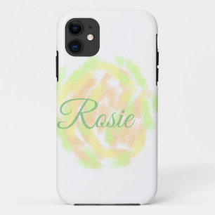 Eenvoudige oranje gele aquarel voeg je naam letter Case-Mate iPhone case
