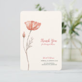 Eenvoudige oranje kleur bedankkaart (Staand voorkant)