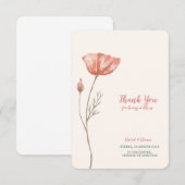 Eenvoudige oranje kleur bedankkaart (Voorkant / Achterkant)