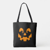 Eenvoudige Oranje pompoen gezicht silhouet Hallowe Tote Bag (Achterkant)