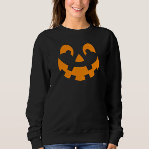 Eenvoudige Oranje pompoen gezicht silhouet Hallowe Trui